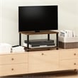 Pemberly Row Turn-N-Tube No Tools 2-Tier Elevated TV Stands in Amber Pine/Black