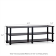 Pemberly Row Turn-S-Tube No Tools 3-Tier Entertainment Dark Cherry/Black