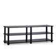 Pemberly Row Turn-S-Tube No Tools 3-Tier Entertainment Dark Cherry/Black