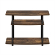 Pemberly Row Turn-N-Tube No Tools 3-Tier TV Stands in Amber Pine/Black