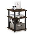 Pemberly Row Turn-N-Tube Wood Multipurpose Shelf in Columbia Walnut/Black