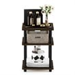 Pemberly Row Turn-N-Tube Wood Multipurpose Shelf in Columbia Walnut/Black