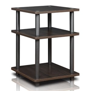 Pemberly Row Turn-N-Tube Contemporary Wood Multipurpose Shelf in Espresso/Black