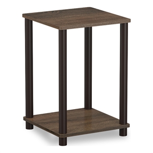 Pemberly Row Contemporary Turn-N-Tube Haydn End Table in Walnut/Brown