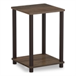 Pemberly Row Contemporary Turn-N-Tube Haydn End Table in Walnut/Brown