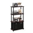 Pemberly Row Wood 4-Tier Storage Rack Shelving Unit in Dark Cherry/Black