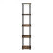 Pemberly Row 5-Tier Corner Square Rack Display Shelf in Amber Pine/Black