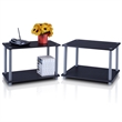 Pemberly Row Turn-N-Tube 2-Tier Shelves/End Tables Set in 2 Pcs Set