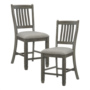 Pemberly Row Counter Height Dining Chair in Antique Gray (Set of 2)