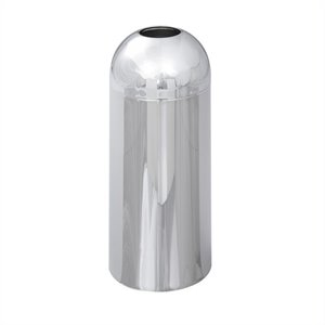 Pemberly Row Metal Reflections Chrome Open Top Dome Receptacle