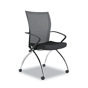 Pemberly Row Contemporary High-Back Guest Chair in Black (Set of 2)