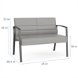 Pemberly Row Reception Waiting Room Healthcare Loveseat in Black