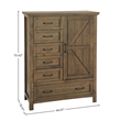 Pemberly Row Contemporary Rustic Wood Chifferobe in Harvest Brown