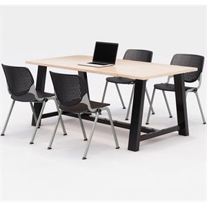 Pemberly Row 5 Piece 3' x 6' Conference Set in Maple and Black