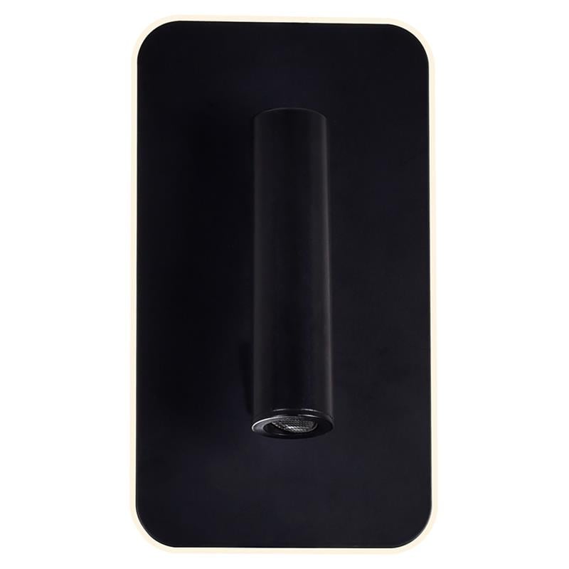 Pemberly Row Contemporary Metal LED Integrated Fixture Sconce in Black