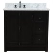 Pemberly Row  Solid Wood Vanity with Left Oval Sink in Brown/White