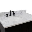 Pemberly Row  Solid Wood Vanity with Left Oval Sink in Brown/White