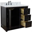 Pemberly Row  Solid Wood Vanity with Left Oval Sink in Brown/White