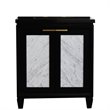 Pemberly Row Single Rectangle Sink Solid Wood Vanity in Blue/Black Galaxy
