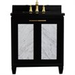 Pemberly Row Single Rectangle Sink Solid Wood Vanity in Blue/Black Galaxy