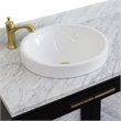 Pemberly Row Solid Wood Vanity with Left Round Sink in Blue/White Carrara