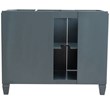Pemberly Row Solid Wood Vanity with Left Round Sink in Gray/White Carrara