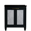 Pemberly Row Solid Wood Single Rectangle Sink Vanity in Dark Gray/Black Galaxy