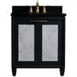 Pemberly Row Solid Wood Single Rectangle Sink Vanity in Dark Gray/Black Galaxy