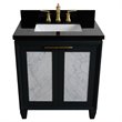 Pemberly Row Solid Wood Single Rectangle Sink Vanity in Dark Gray/Black Galaxy