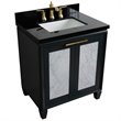 Pemberly Row Solid Wood Single Rectangle Sink Vanity in Dark Gray/Black Galaxy
