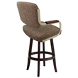 Pemberly Row Checkered 360 Degree Swivel Metal Bar Stool in Brown