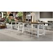 Pemberly Row Teak/Brown Cafe Table and 4 Chairs Set in White