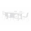 Pemberly Row Contemporary Cafe Table and 6 Chairs Set in White