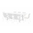 Pemberly Row Contemporary Cafe Table and 8 Chairs Set in White
