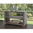 Pemberly Row Contemporary Wicker Patio Console Table in Kubu Gray