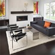 Pemberly Row Leather Club Chair Steel Frame Armchair in Black (Set of 2)