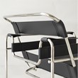 Pemberly Row Leather Club Chair Steel Frame Armchair in Black (Set of 2)