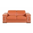 Pemberly Row Genuine Italian Leather Sofa and Loveseat Set in Camel Brown