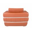 Pemberly Row Modern Italian Leather Upholstered Sofa Set in Camel Brown
