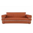 Pemberly Row Modern Italian Leather Upholstered Sofa Set in Camel Brown