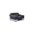 Pemberly Row Genuine Italian Leather Upholstered Sofa Set in Black