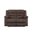 Pemberly Row Transitional Microfiber Fabric Upholstered Loveseat in Brown