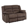 Pemberly Row Transitional Microfiber Fabric Upholstered Loveseat in Brown