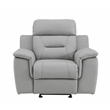 Pemberly Row Contemporary Faux Leather Upholstered Chair in Gray