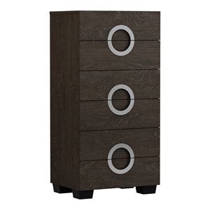Pemberly Row Contemporary Lacquer Wood Chest in High Gloss Gray