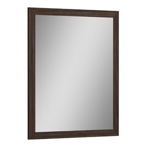 Pemberly Row Modern Lacquer Wood Mirror in Gloss Black Wenge