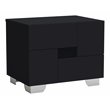 Pemberly Row Contemporary Lacquer Wood Nightstand in Gloss Black