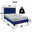 Pemberly Row Contemporary Velvet Upholstered Full Platform Bed in Blue