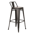 Pemberly Row Modern / Contemporary Metal Bar Stool Black Set of 4