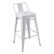Pemberly Row Contemporary Metal Bar Stool in White (Set of 4)